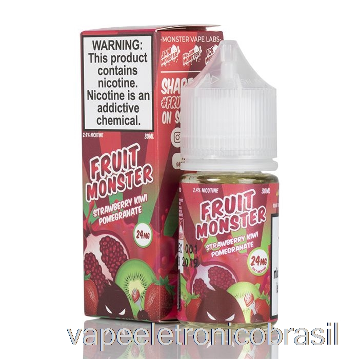 Vape Eletrônico Morango Kiwi Romã - Sais De Monstros De Frutas - 30ml 24mg